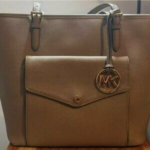 Michael Kors Solid Tan Taupe Large Tote Bag Purse